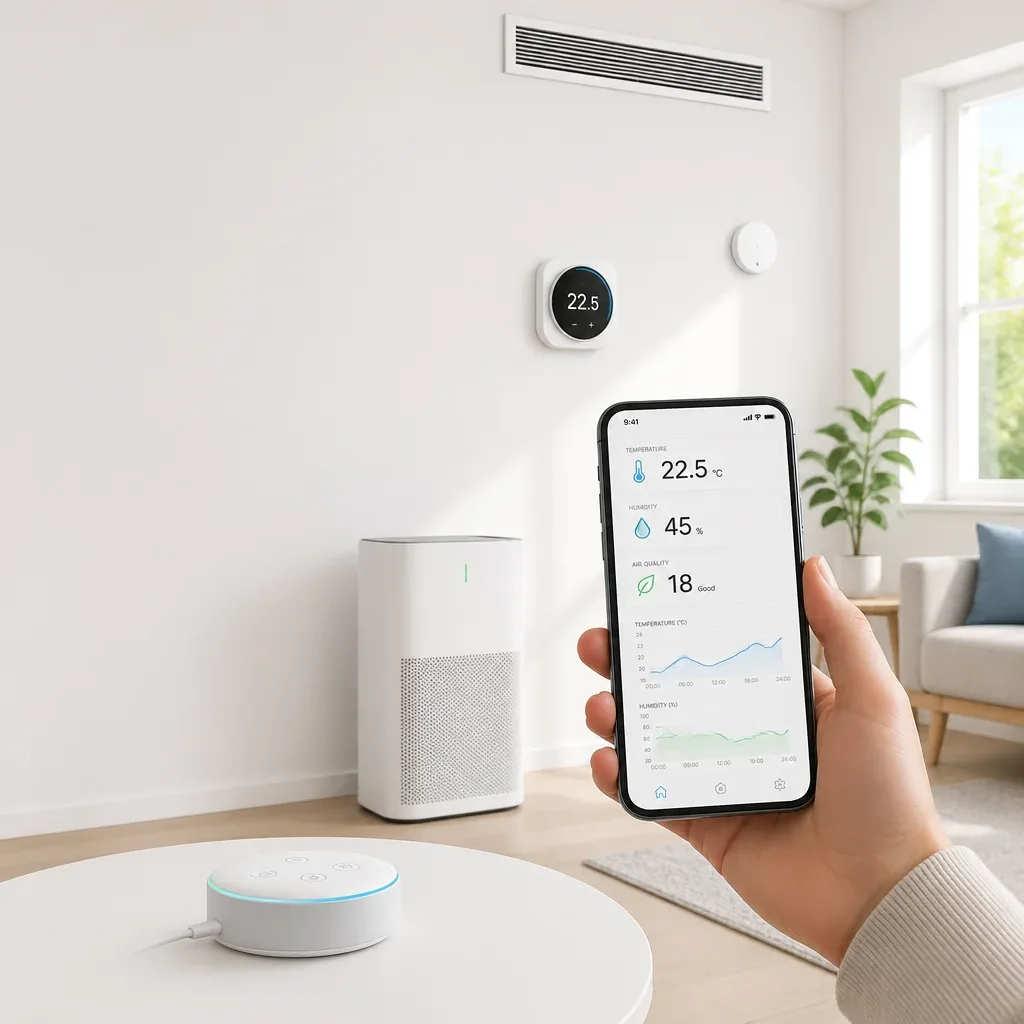 AirHubSmart enota v modernem bivalnem prostoru